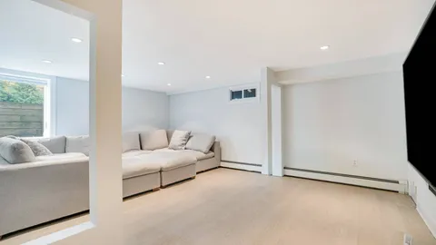 a living room with furniture and a couch