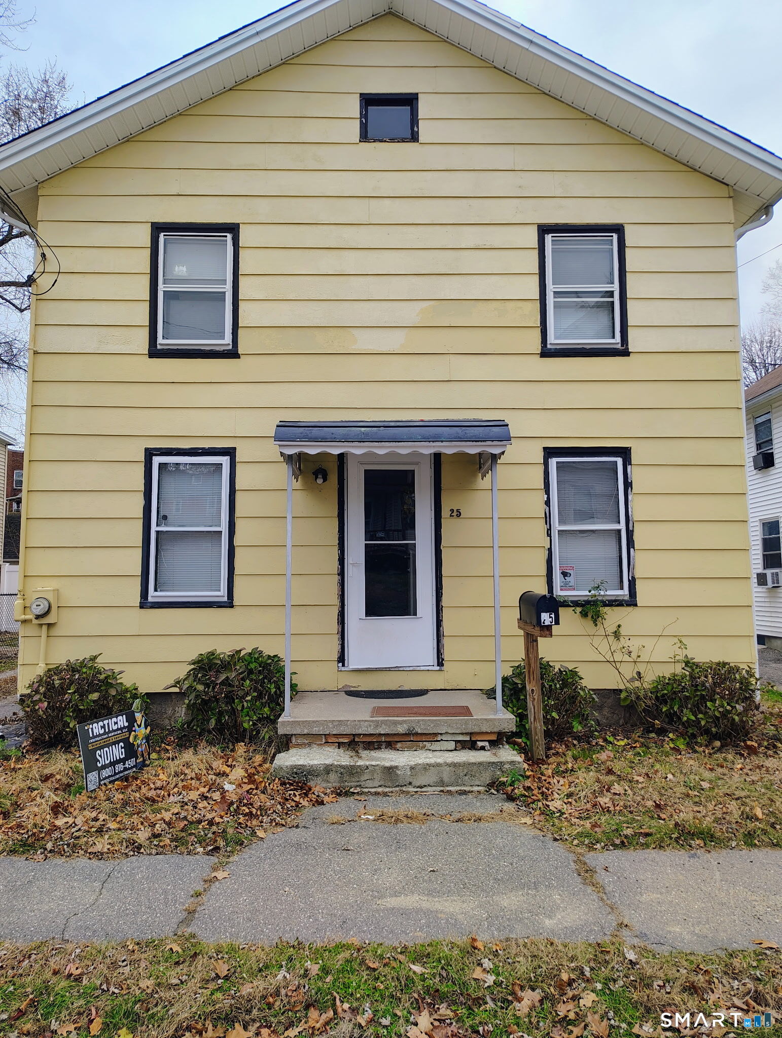 a front view of a house