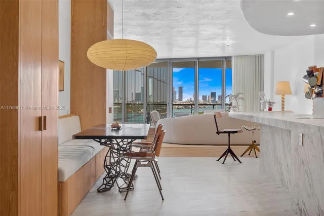 a balcony with trees in front of it