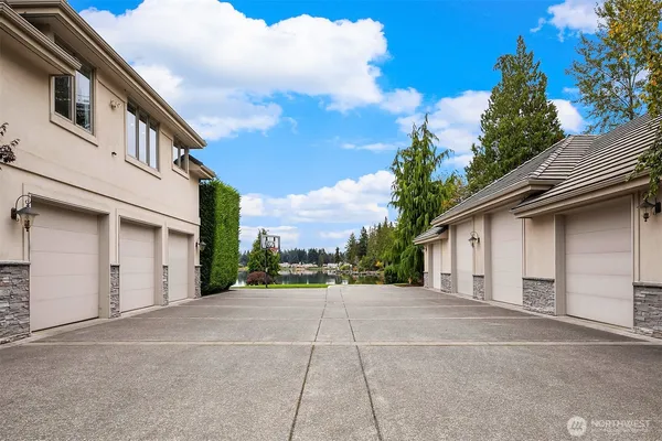 a view of a house with a street