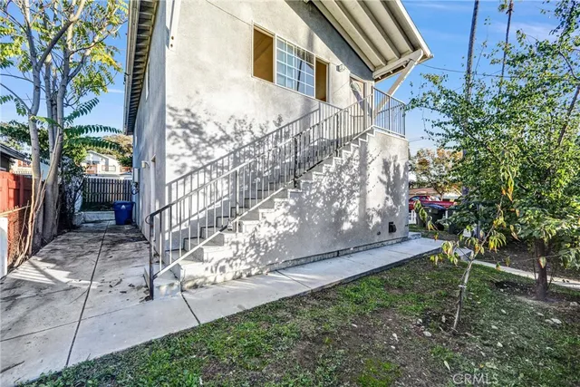 a view of backyard of house