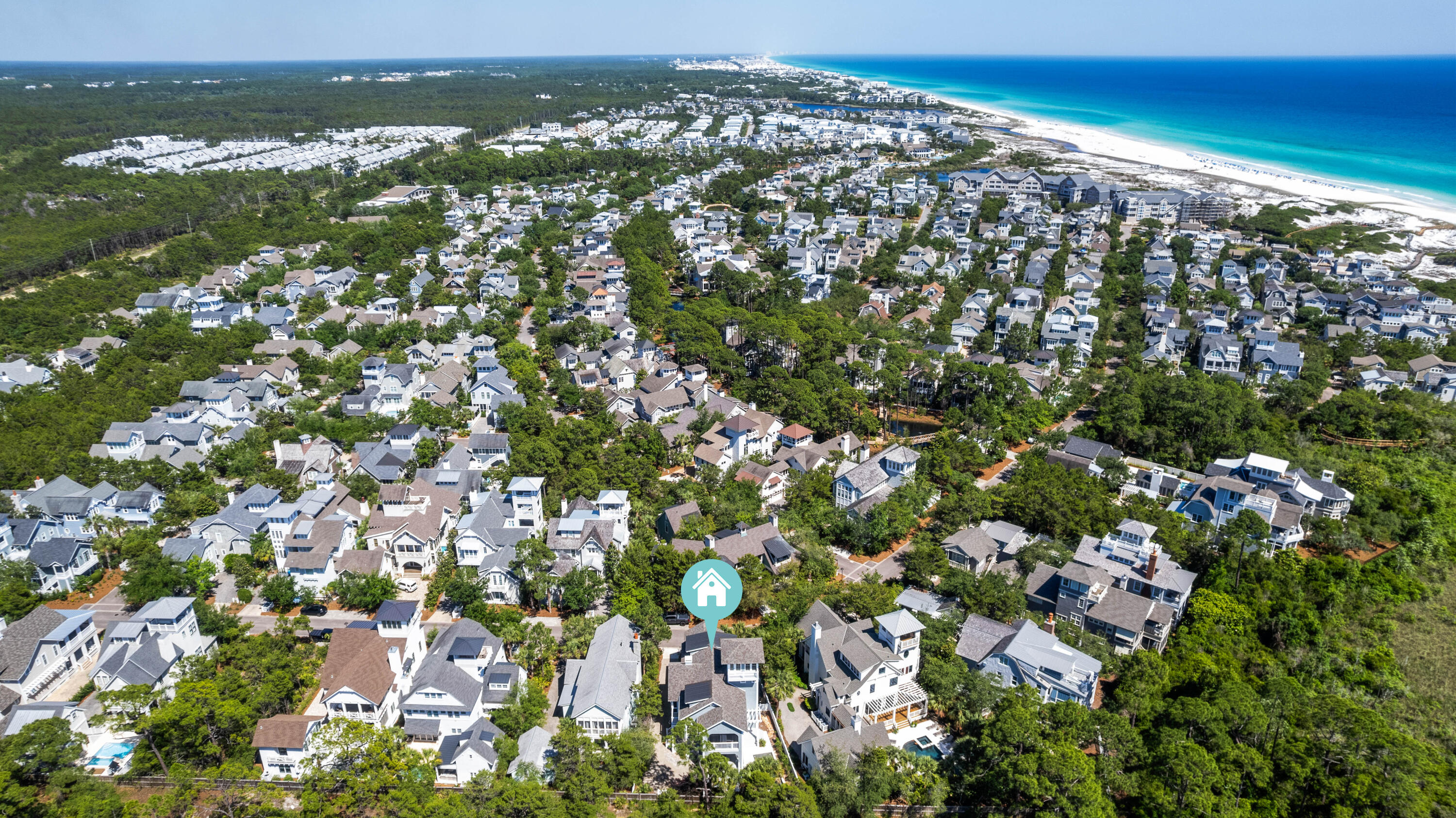 148 Coopersmith Lane Inlet Beach, FL 32461 - Photo 76 of 82 an aerial view of residential houses with outdoor space and trees