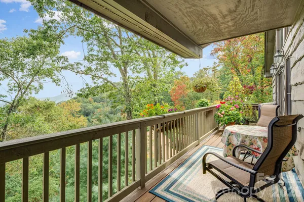 a view of a two chair in the balcony