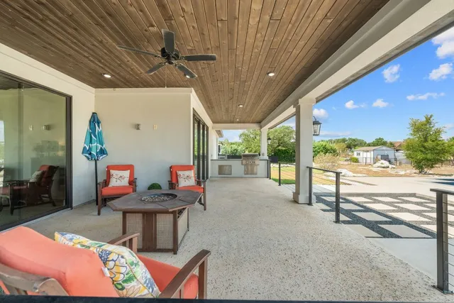 a outdoor space with furniture