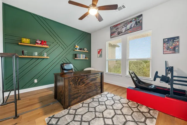 a living room with furniture