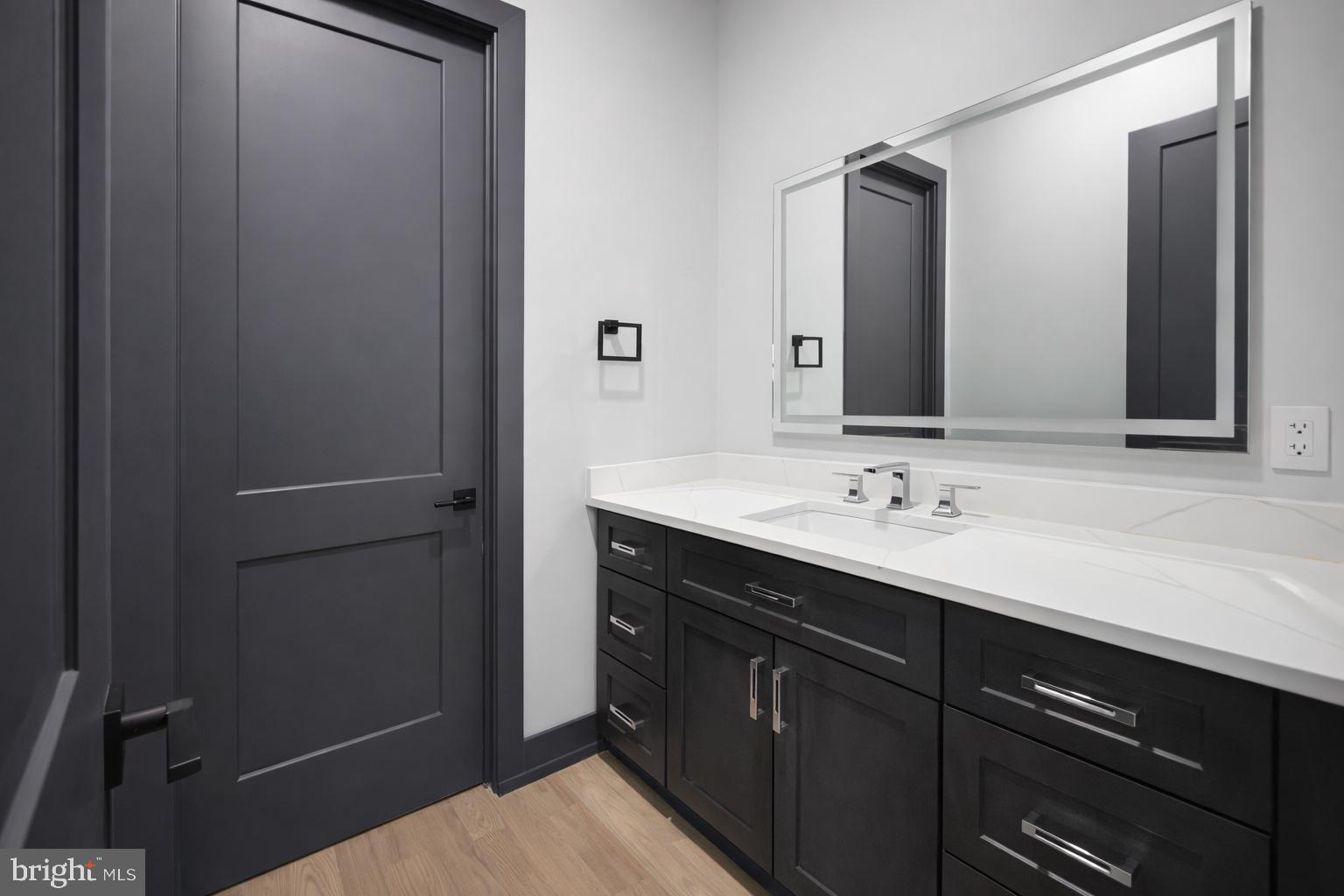 2613 Beacon Hill Road Alexandria, VA 22306 - Photo 7 of 65 Sleek modern bathroom with dark accents.