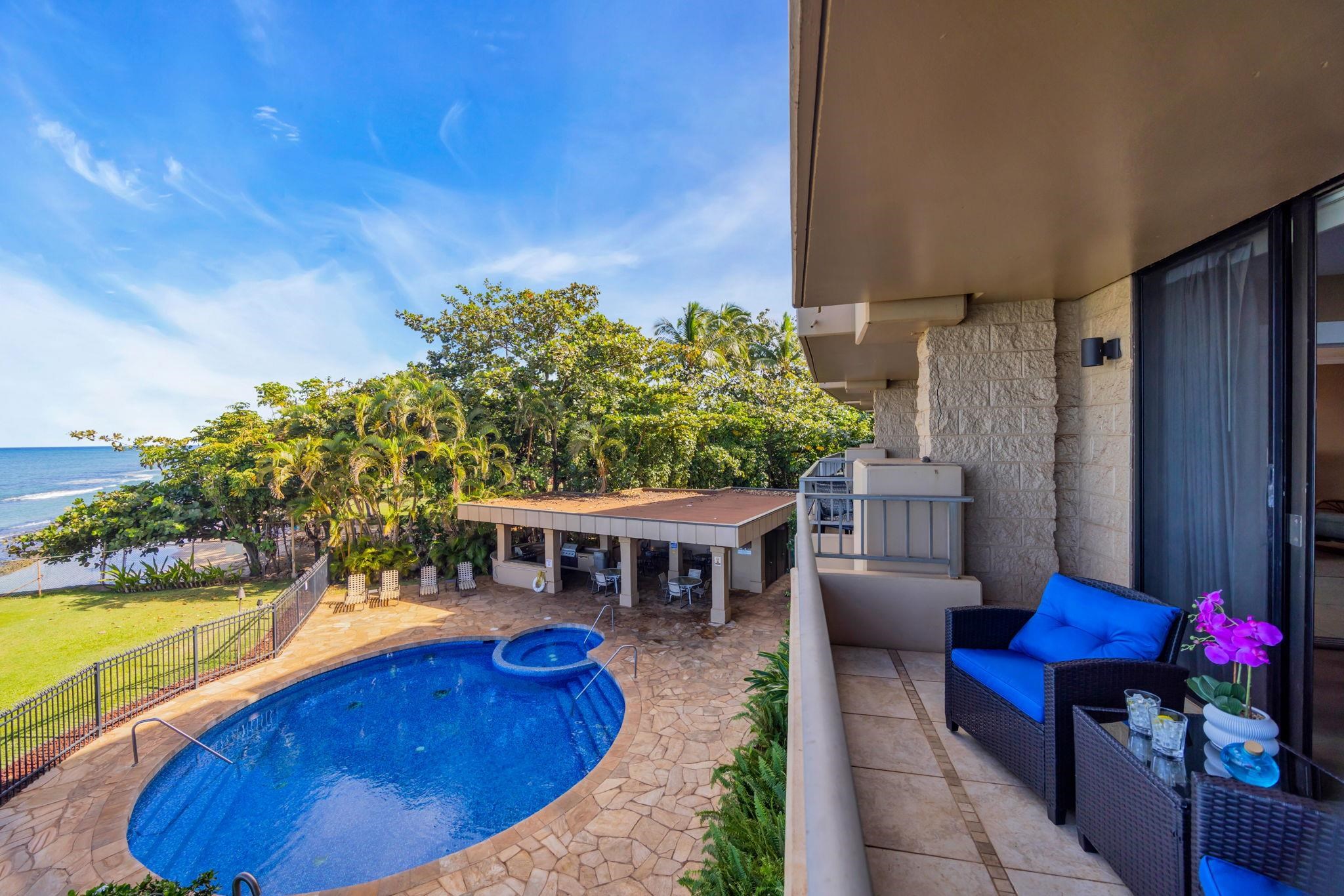 3615 Lower Honoapiilani Road, Unit 222 Lahaina, HI 96761 - Photo 29 of 50 a view of a swimming pool with a patio