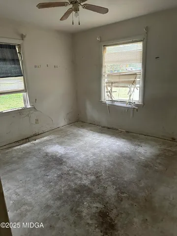 an empty room with a window