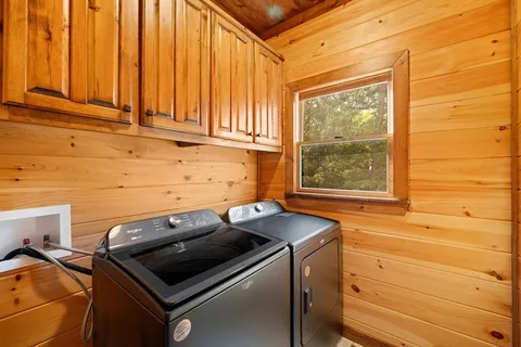 a view of balcony with wooden floor