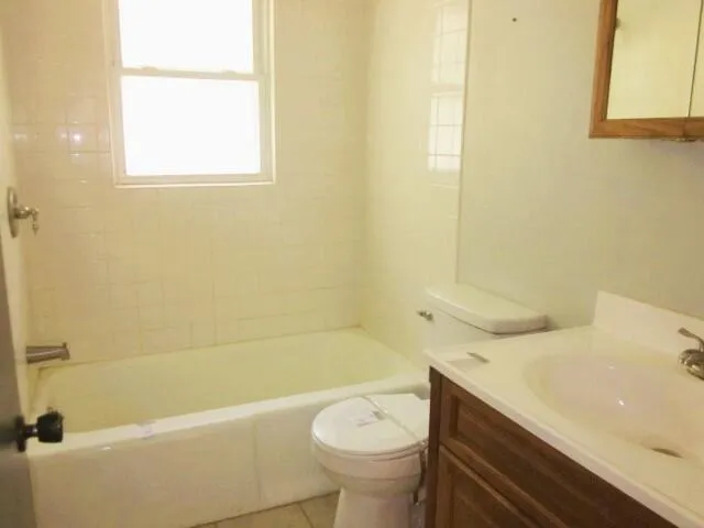 a bathroom with a sink a toilet and a bathtub