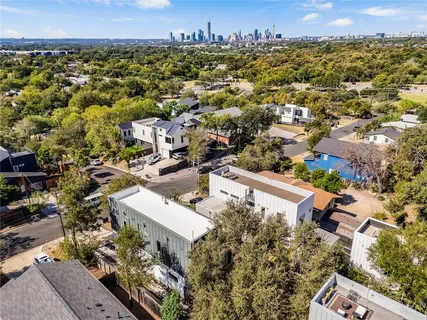 an aerial view of multiple house