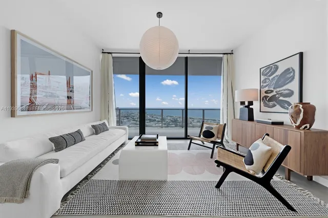 a living room with furniture