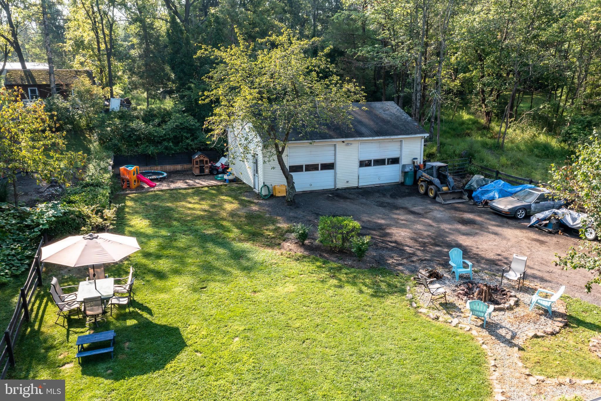 2012 Perkiomenville Road Green Lane, PA 18054 - Photo 7 of 26 Back yard and Detached Garage aerial view