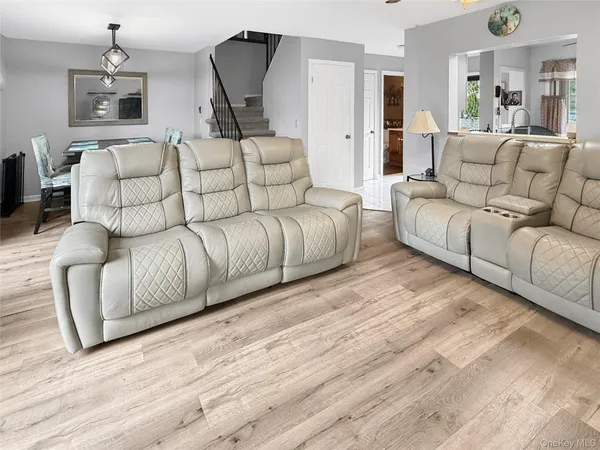 a living room with furniture