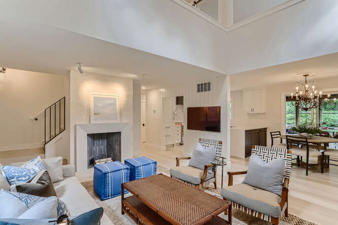 4 Penny Lane Edgartown, MA 02539 - Photo 5 of 60 a living room with furniture a fireplace and a flat screen tv