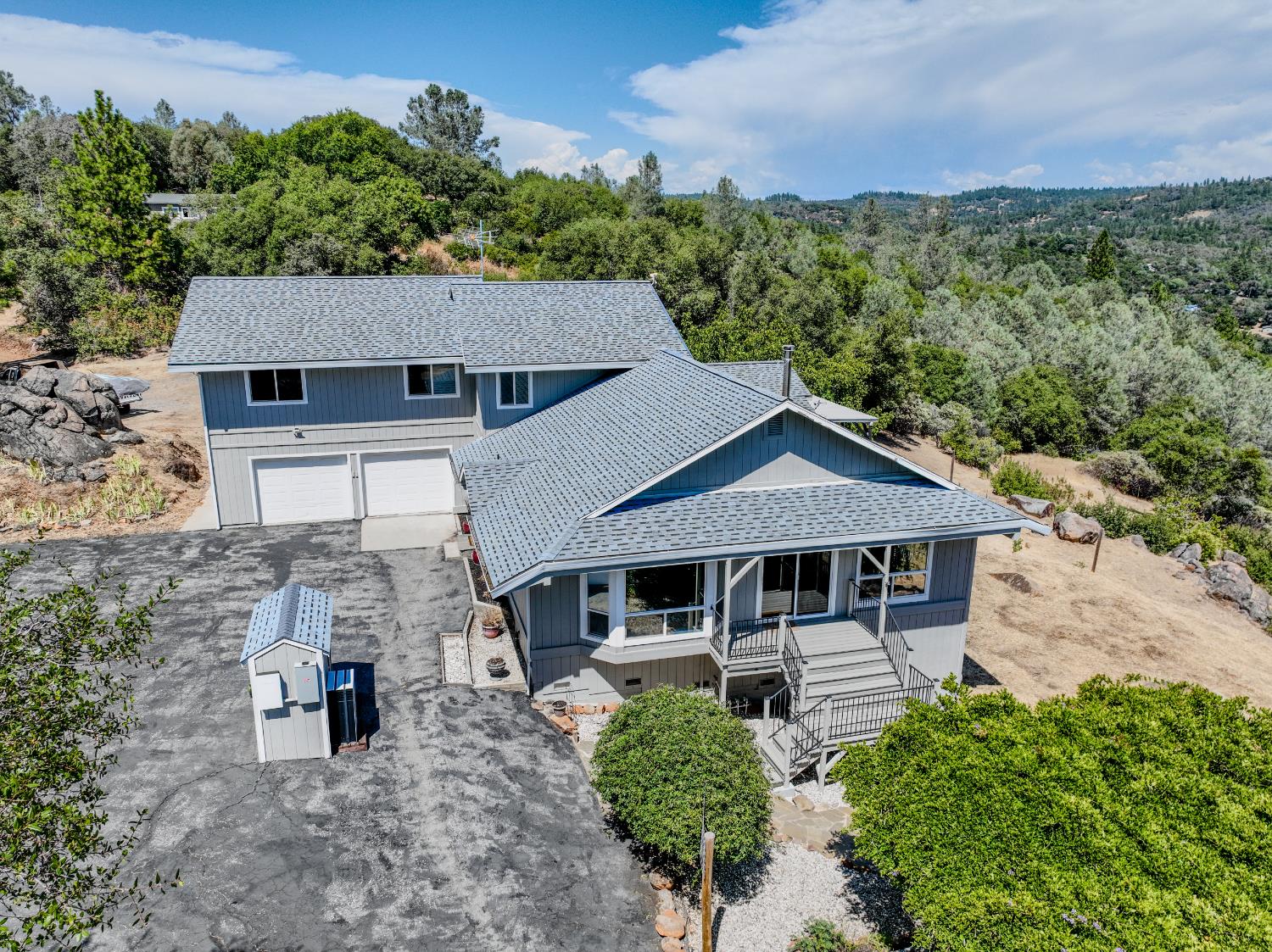 123 No Address Drive Rough and Ready, CA 95975 - Photo 34 of 95 an aerial view of a house with a garden view