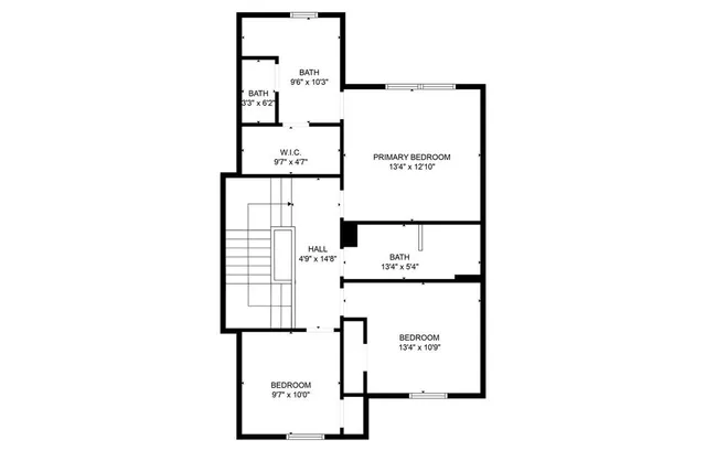 a picture of a wall with white wall and picture