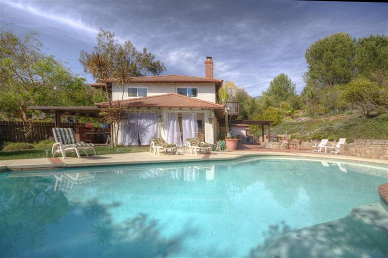 1195 Rancho Court Ojai, CA 93023 - Photo 35 of 49 a view of a swimming pool with a patio