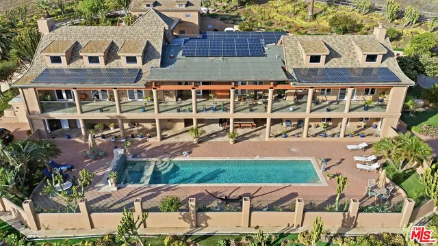 an aerial view of a house