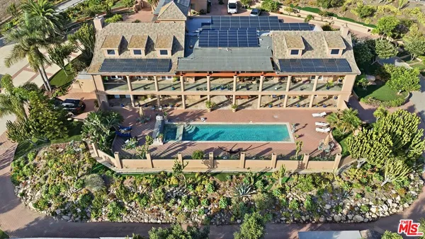 an aerial view of a house