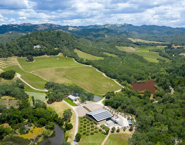 an aerial view of a house