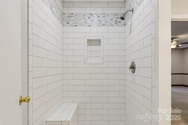 a bathroom with a shower