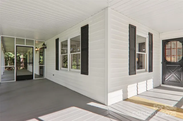 a view of an entryway with a window