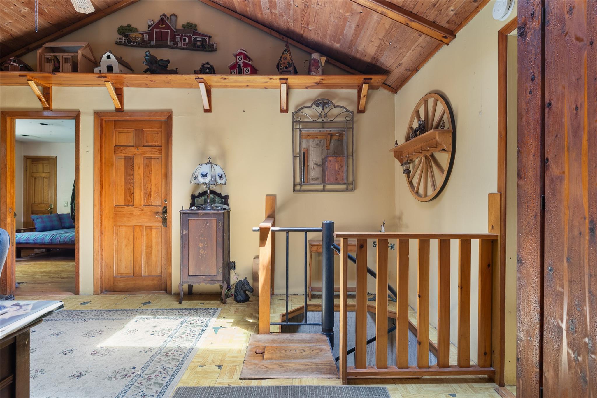 33 North Coleman Road Centereach, NY 11720 - Photo 17 of 40 Entrance foyer with lofted ceiling and wooden ceiling