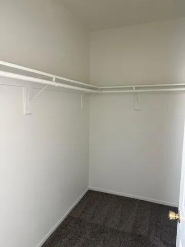 a view of an empty walk in closet