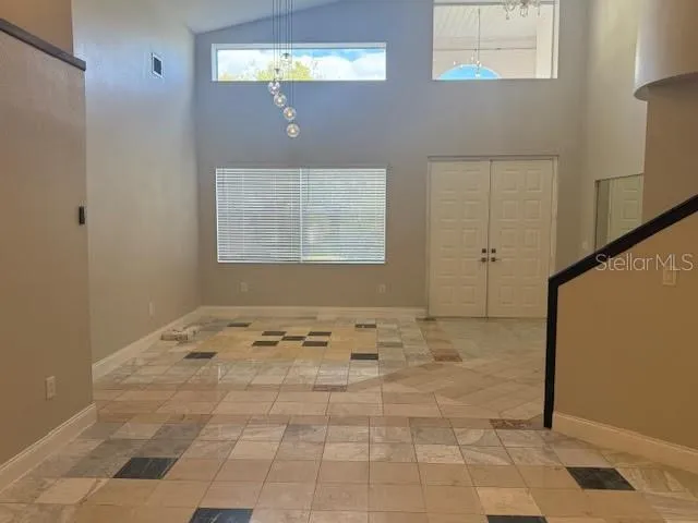 a view of a bathroom with a window