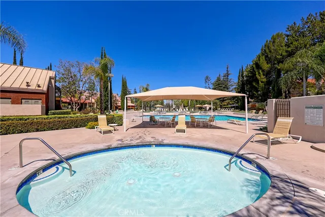 a view of a park with swings and slides