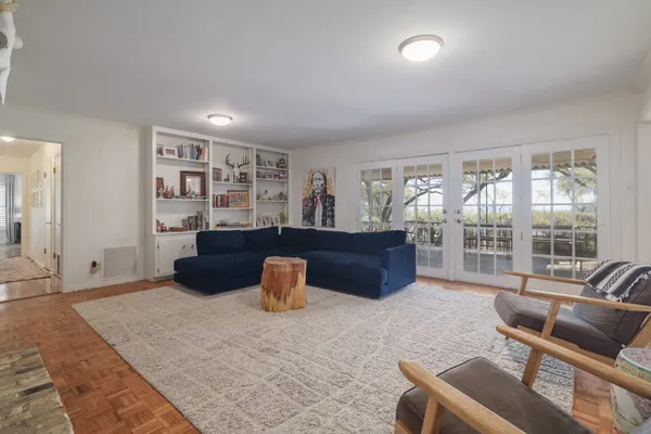 a living room with furniture