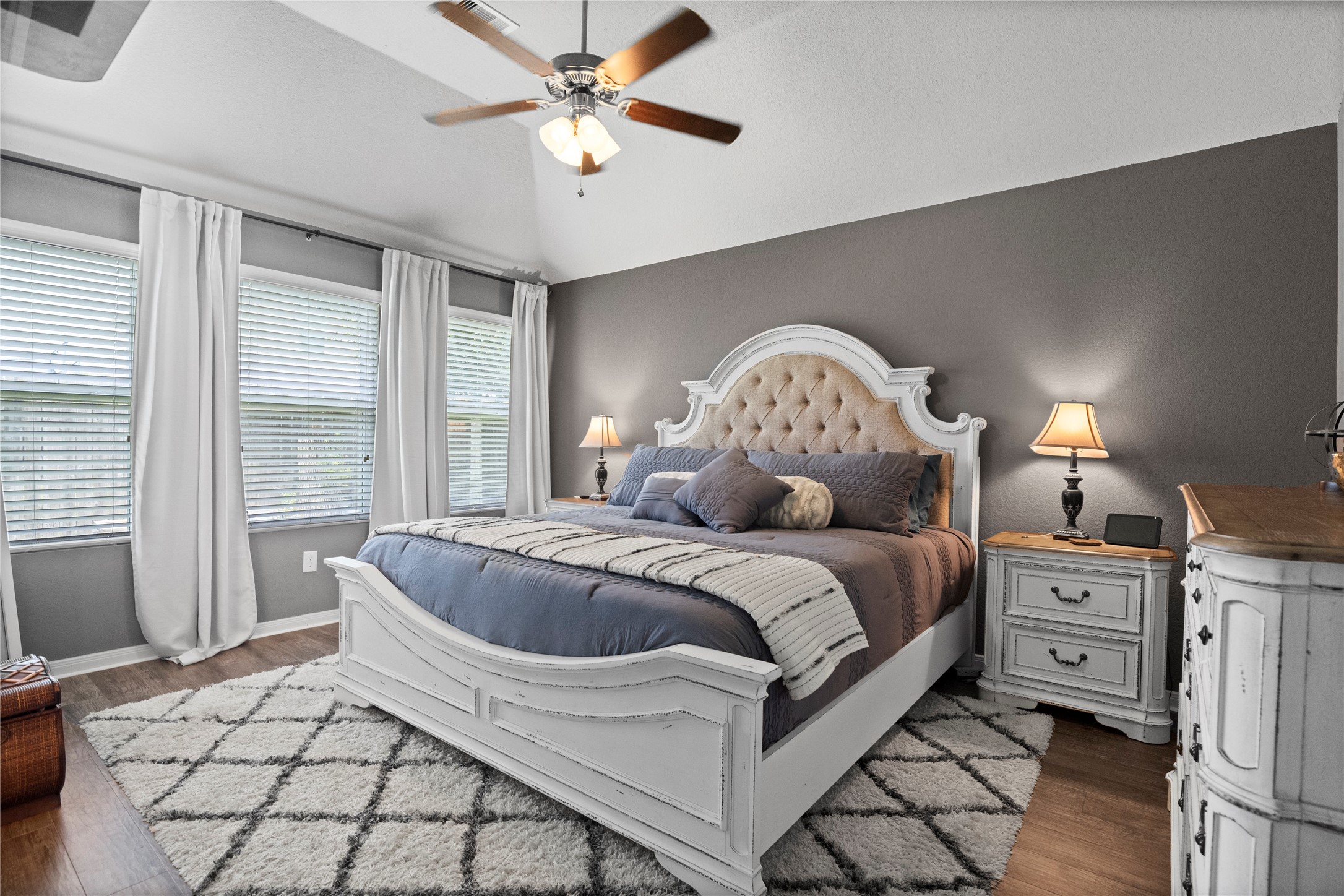 29307 Pear Side Court Spring, TX 77386 - Photo 13 of 29 Primary Bedroom with high ceilings and lots of natural light