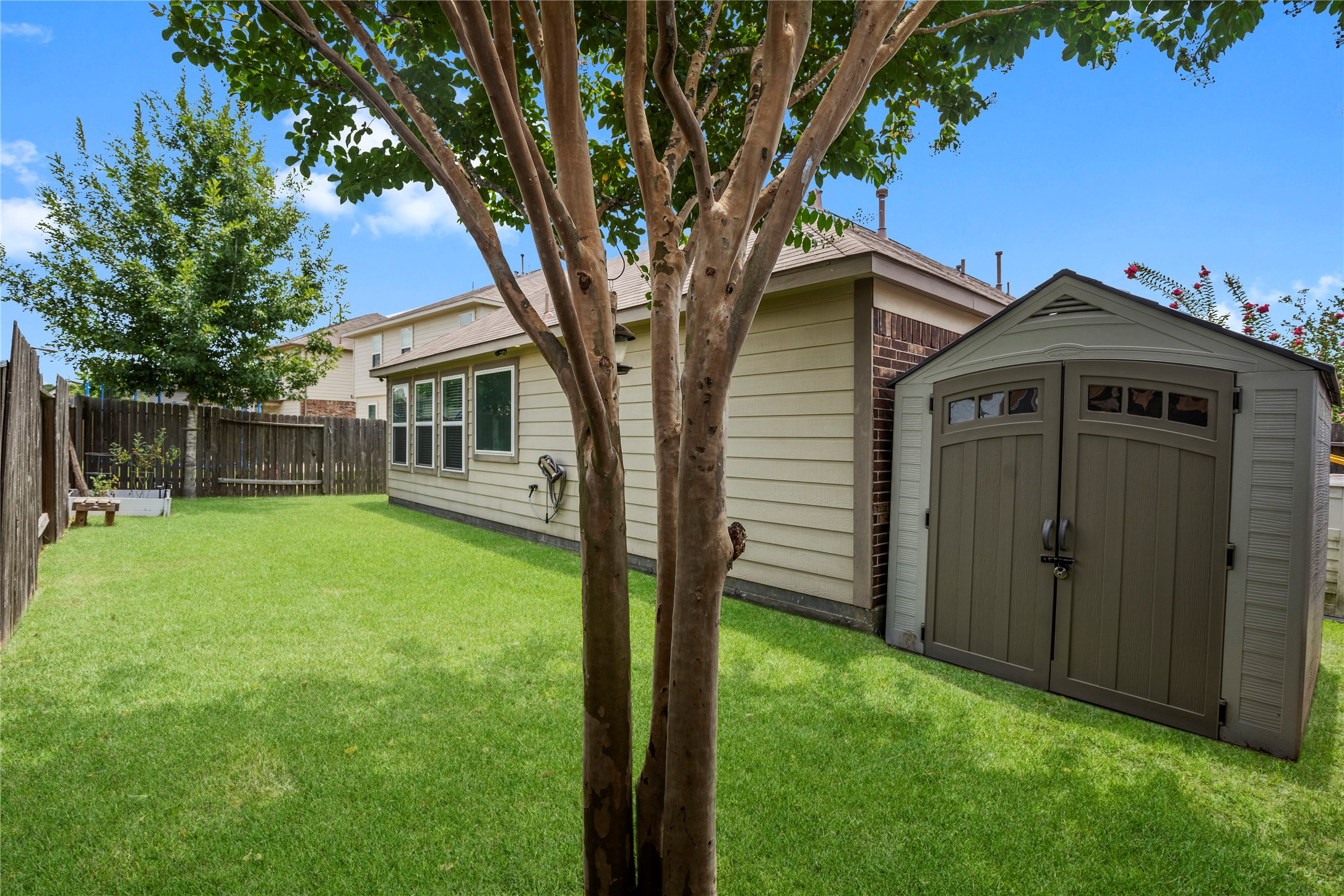 29307 Pear Side Court Spring, TX 77386 - Photo 22 of 29 Welcome to your backyard! The large storage shed will stay at property.