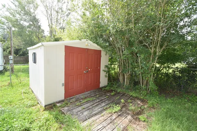 a backyard of a house