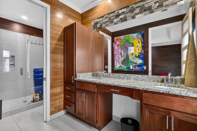 a bathroom with a shower