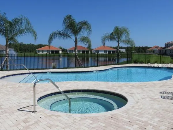 a view of a lake with outdoor space