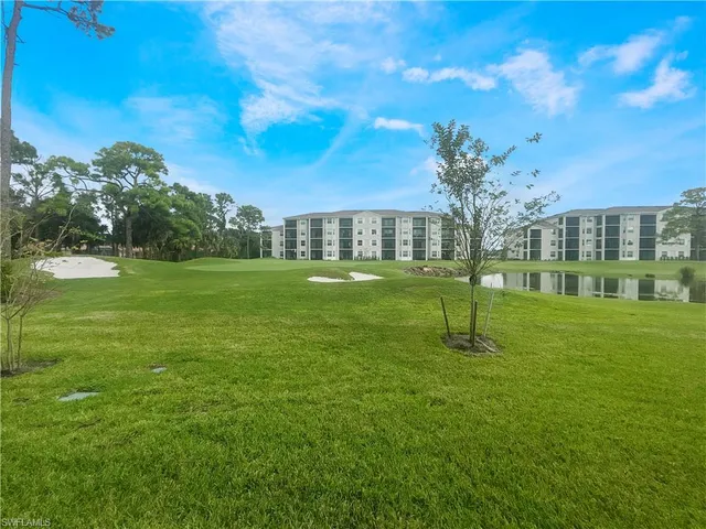 a view of a park with a apartment