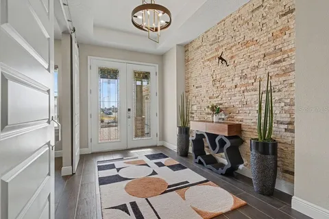 a workspace with wooden floor