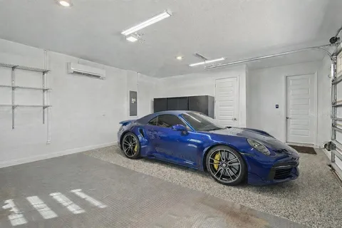a car parked in a room