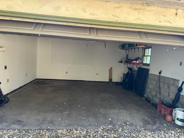 a view of a room with a window