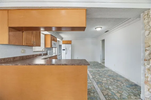 a view of a kitchen counter top space