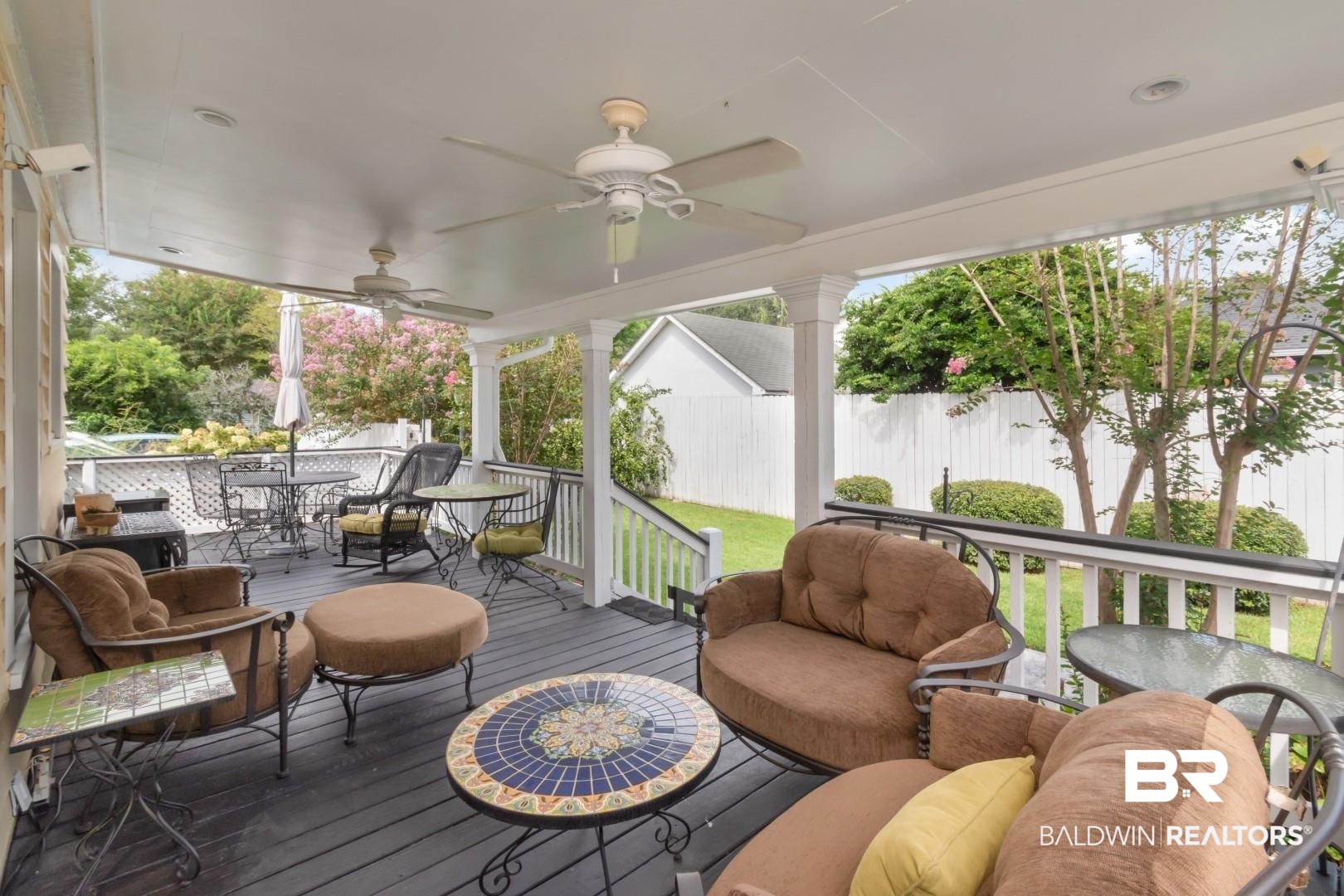 117 South Fulton Street Mobile, AL 36606 - Photo 23 of 34 Wooden terrace featuring ceiling fan
