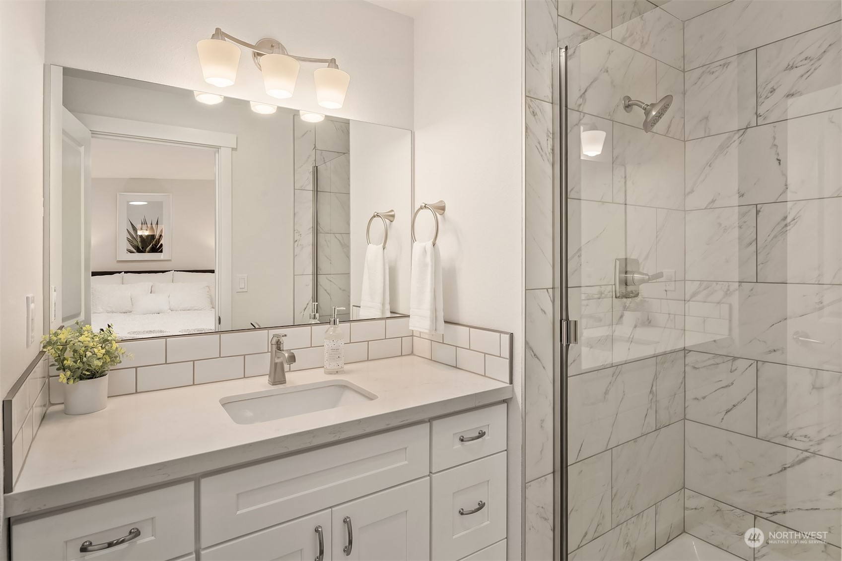 1005 Ave A Snohomish, WA 98290 - Photo 8 of 27 a bathroom with a sink shower and a mirror