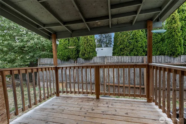 a view of a wooden deck