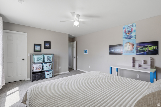 1652 West 800 South Lehi, UT 84043 - Photo 23 of 27 Bedroom featuring carpet floors and a ceiling fan