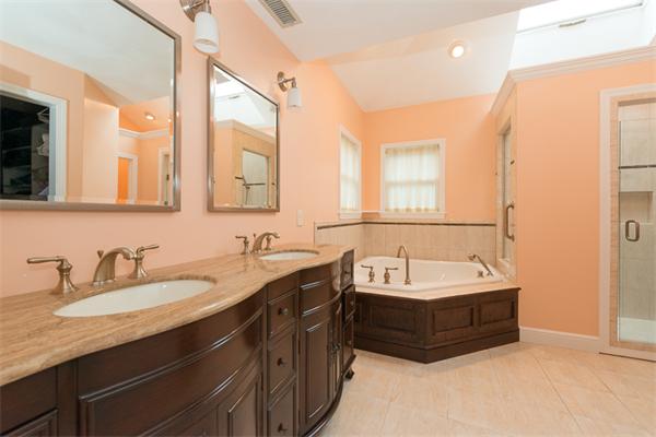 4 Farm Road Lexington, MA 02420 - Photo 16 of 28 a spacious bathroom with a double vanity sink mirror and double