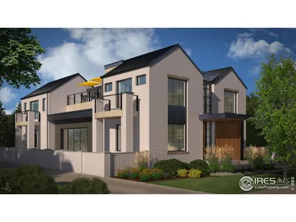 a black and white house with outdoor space