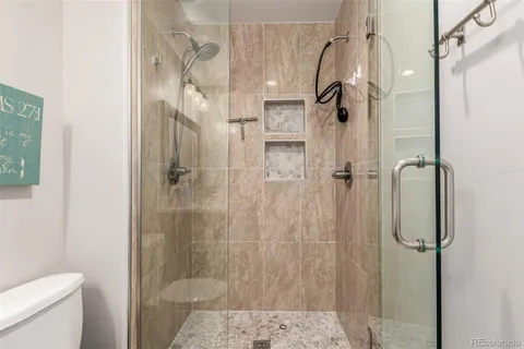 a bathroom with a shower