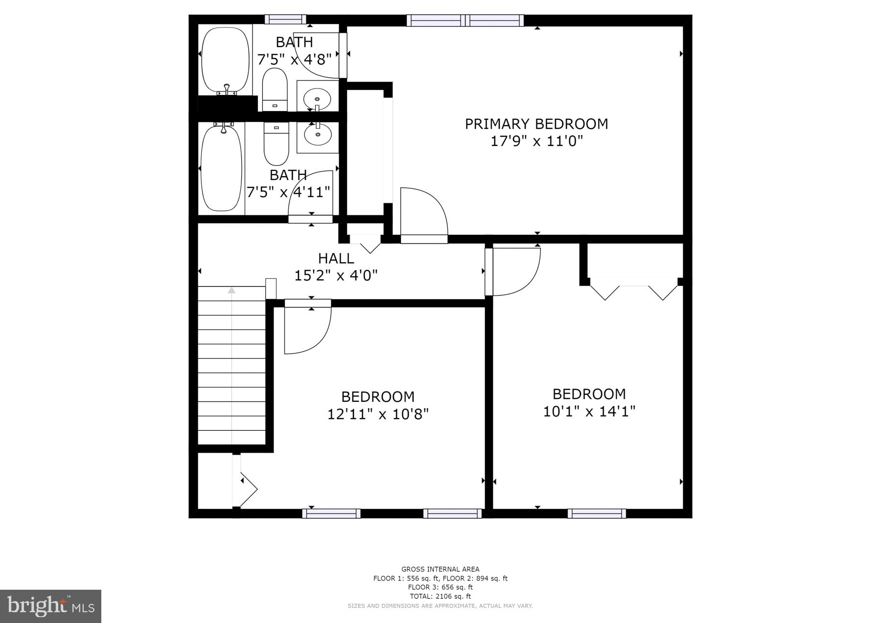 7804 Rippleview Lane Pasadena, MD 21122 - Photo 28 of 29 Second Floor Floor plan
